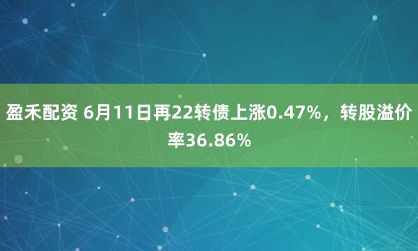 盈禾配资 6月11日再22转债上涨0.47%，转股溢价率36.86%